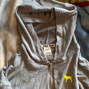 Black and grey pink sweater